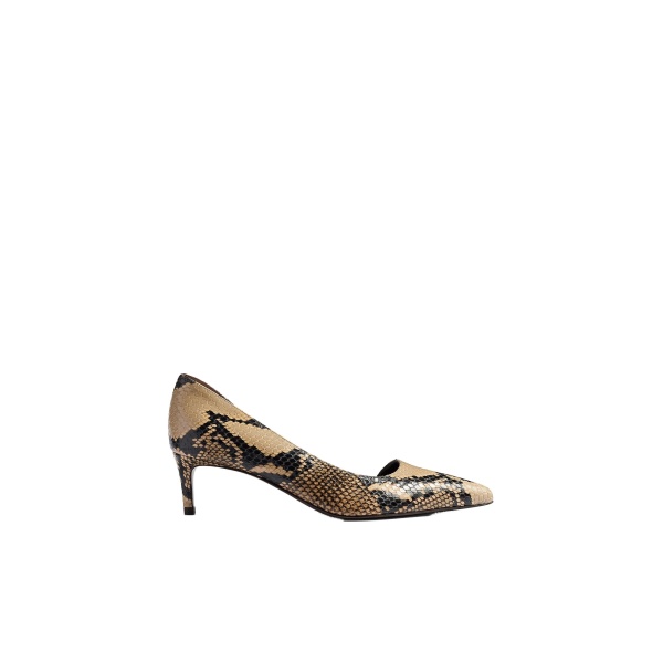 Khaite Jett D'Orsay Low Pump in Python-Embossed Taupe