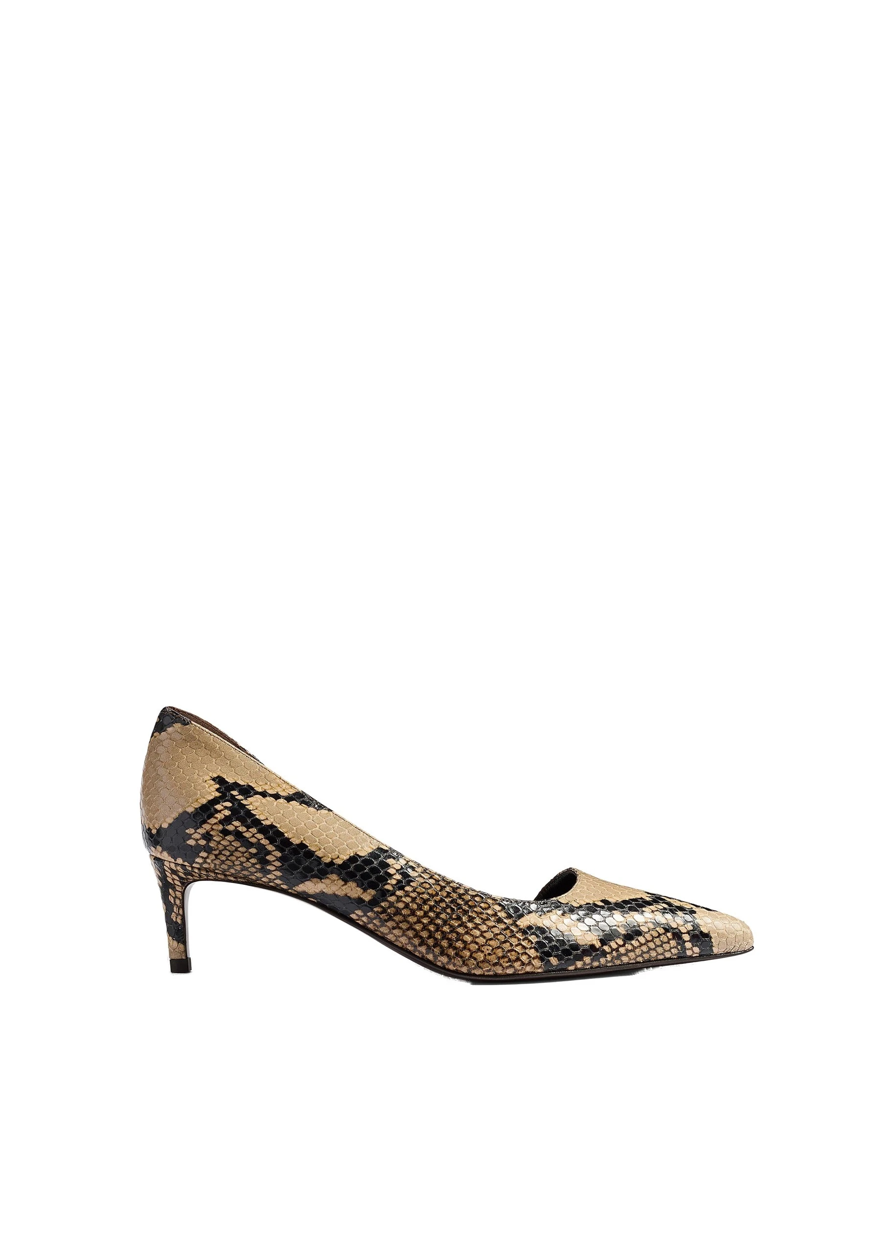 Khaite Jett D’Orsay Low Pump in Python-Embossed Taupe | Buy Shoes at Luxury Shoes Khaite Jett D'Orsay Low Pump in Python-Embossed Taupe