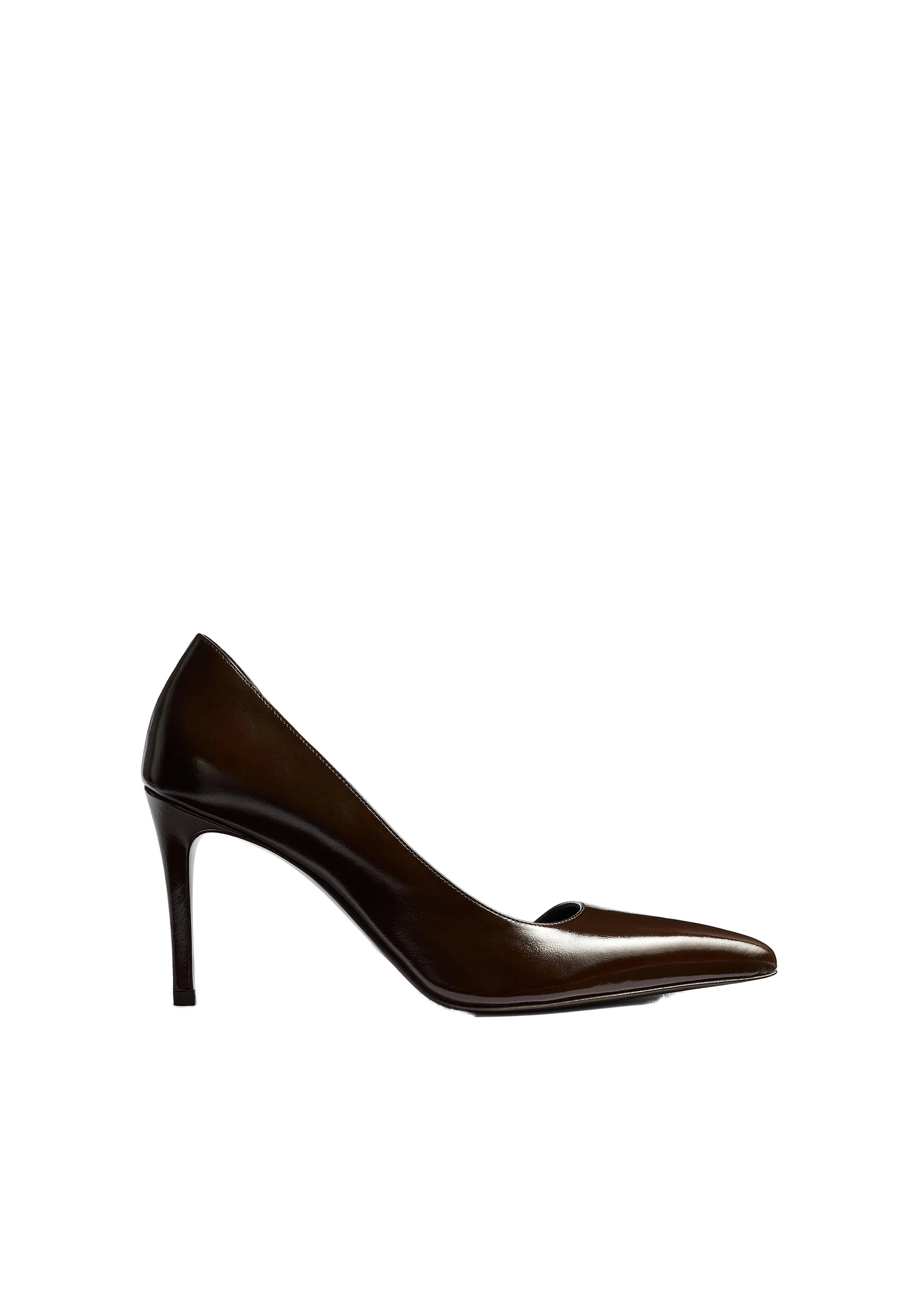 Khaite Jett D’Orsay Pump in Cacao Glazed Leather | Buy Shoes at Luxury Shoes Khaite Jett D'Orsay Pump in Cacao Glazed Leather