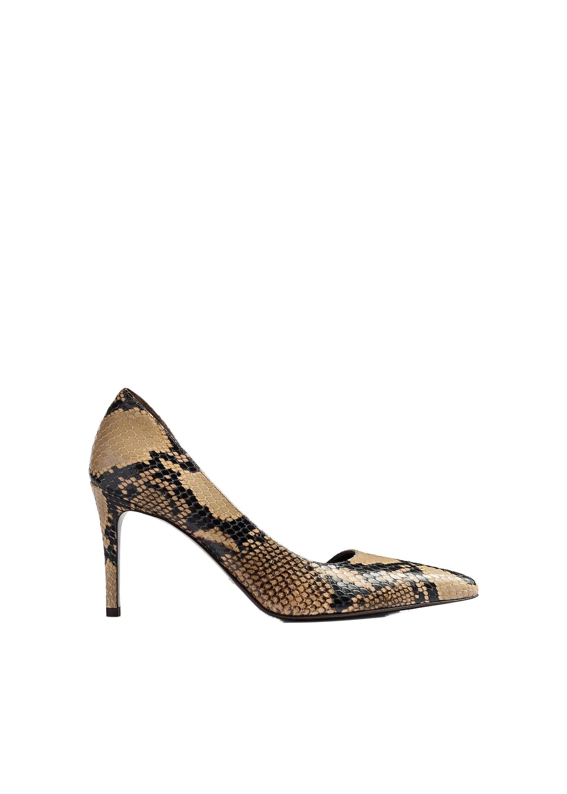 Khaite Jett D’Orsay Pump in Python-Embossed Taupe | Buy Shoes at Luxury Shoes Khaite Jett D'Orsay Pump in Python-Embossed Taupe