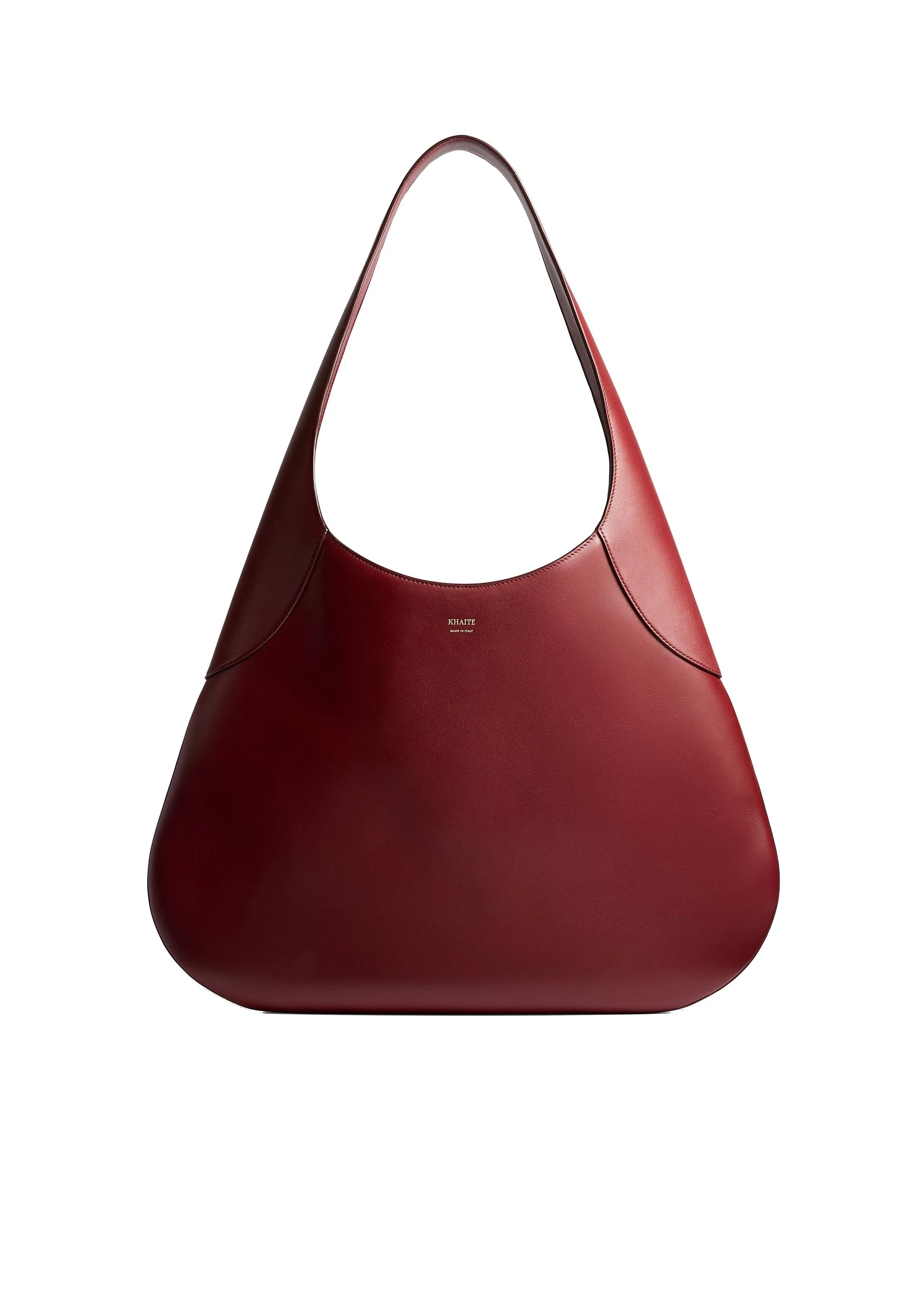 Khaite Large Joan Hobo in Oxblood Leather | Buy Bags at Luxury Shoes Khaite Large Joan Hobo in Oxblood Leather