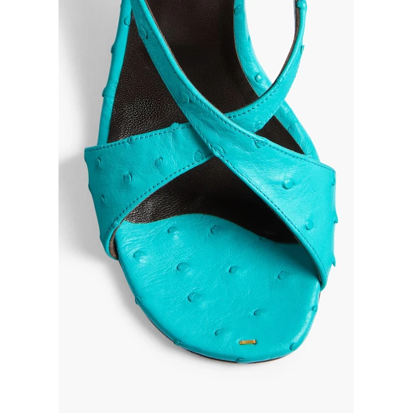 Liria Ankle Strap Sandal in Crystal Blue Ostrich - Image 5