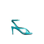 Khaite Liria Ankle Strap Sandal in Crystal Blue Ostrich