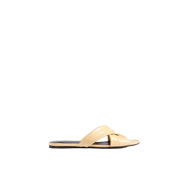 Khaite Liria Flat Sandal in Butter Glazed Leather