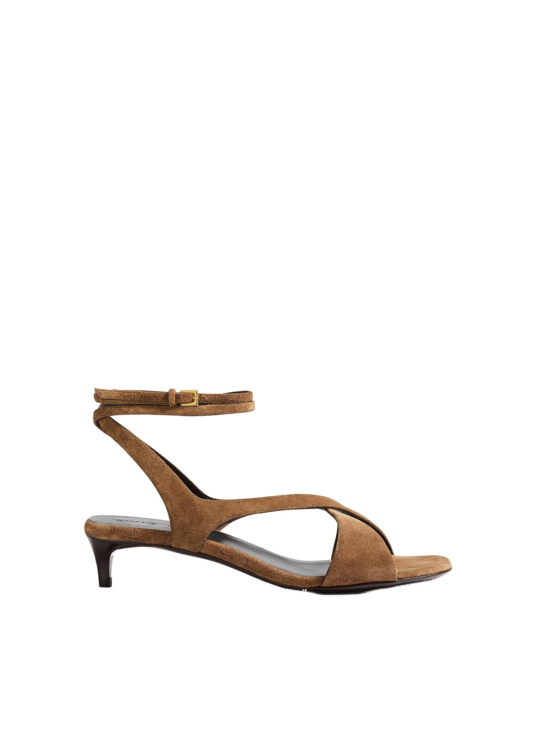 Khaite Liria Kitten Heel Sandal in Dattero Suede | Buy Shoes at Luxury Shoes Khaite Liria Kitten Heel Sandal in Dattero Suede