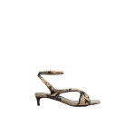 Khaite Liria Kitten Heel Sandal in Python-Embossed Taupe