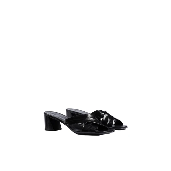 Liria Sandal in Black Glazed Leather - Image 2