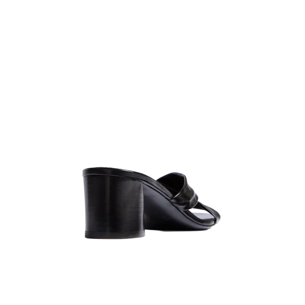 Liria Sandal in Black Glazed Leather - Image 4