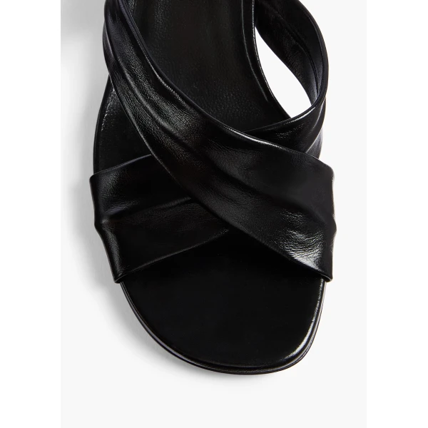 Liria Sandal in Black Glazed Leather - Image 5