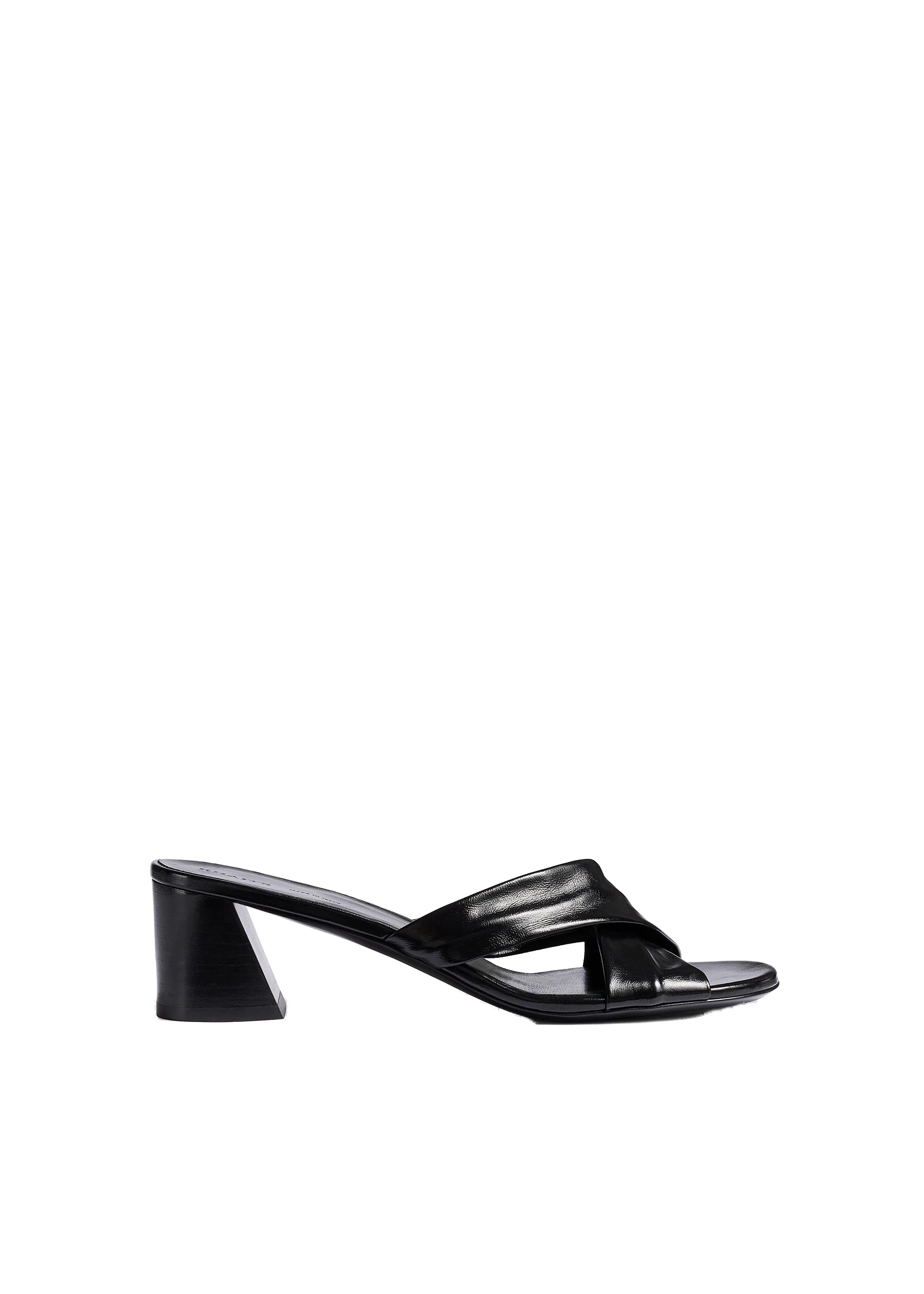 Khaite Liria Sandal in Black Glazed Leather | Buy Shoes at Luxury Shoes Khaite Liria Sandal in Black Glazed Leather