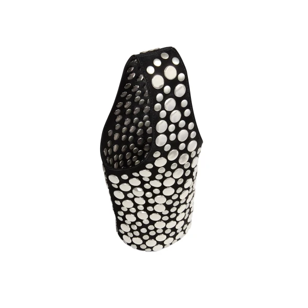 Livia Bag in Black Suede with Silver Studs - Image 2