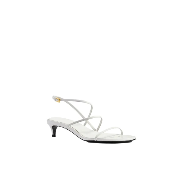 Loop Kitten Heel Sandal in Chalk Leather - Image 2