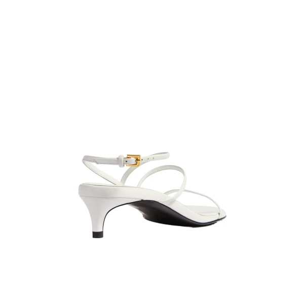 Loop Kitten Heel Sandal in Chalk Leather - Image 3