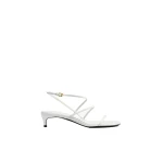 Khaite Loop Kitten Heel Sandal in Chalk Leather