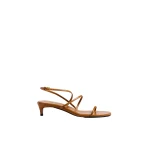 Khaite Loop Kitten Heel Sandal in Cuoio Leather