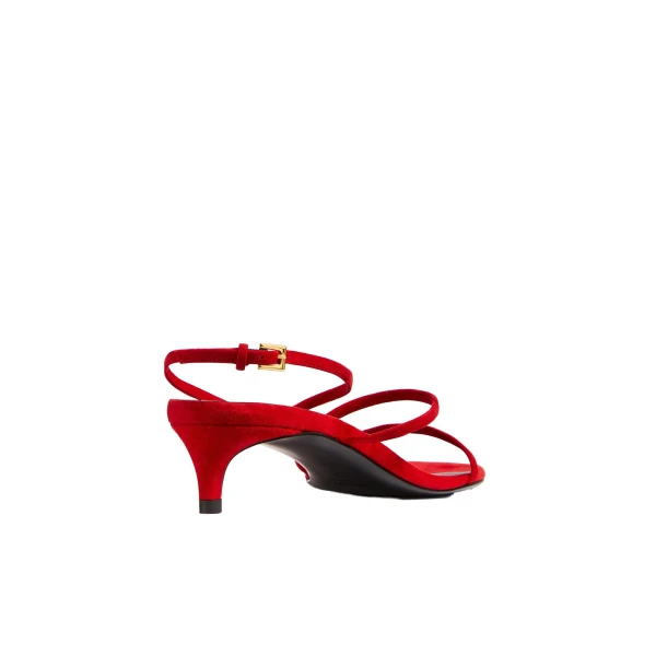 Loop Kitten Heel Sandal in Lipstick Suede - Image 3