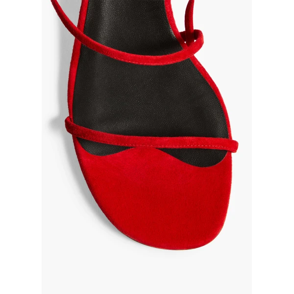 Loop Kitten Heel Sandal in Lipstick Suede - Image 4