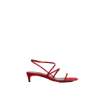 Khaite Loop Kitten Heel Sandal in Lipstick Suede