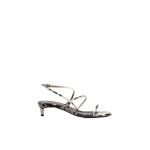Khaite Loop Kitten Heel Sandal in Python-Embossed Leather