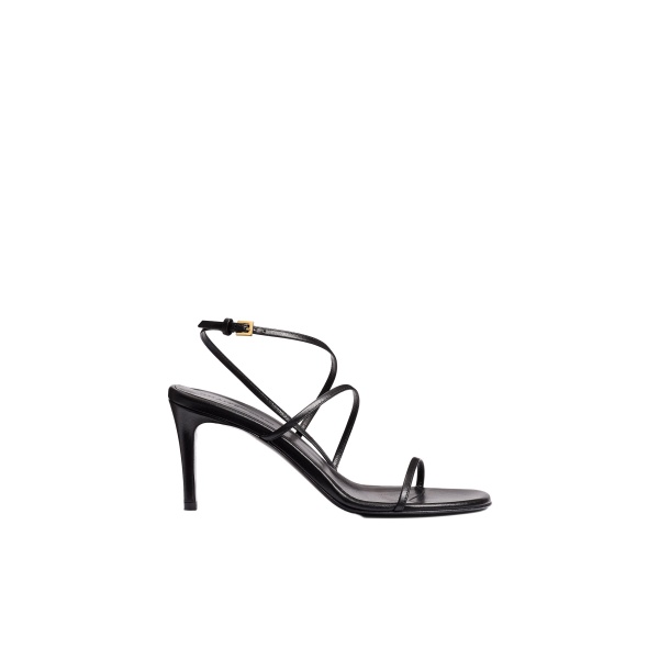 Khaite Loop Sandal in Black Leather