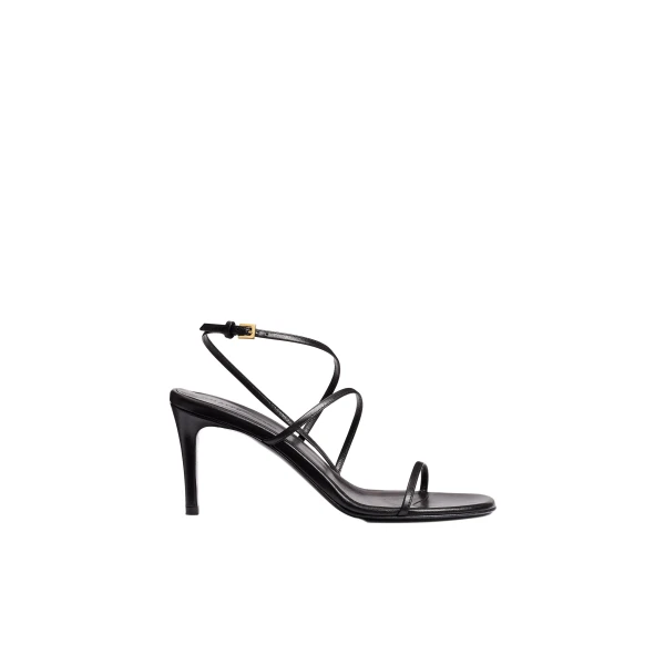 Khaite Loop Sandal in Black Leather