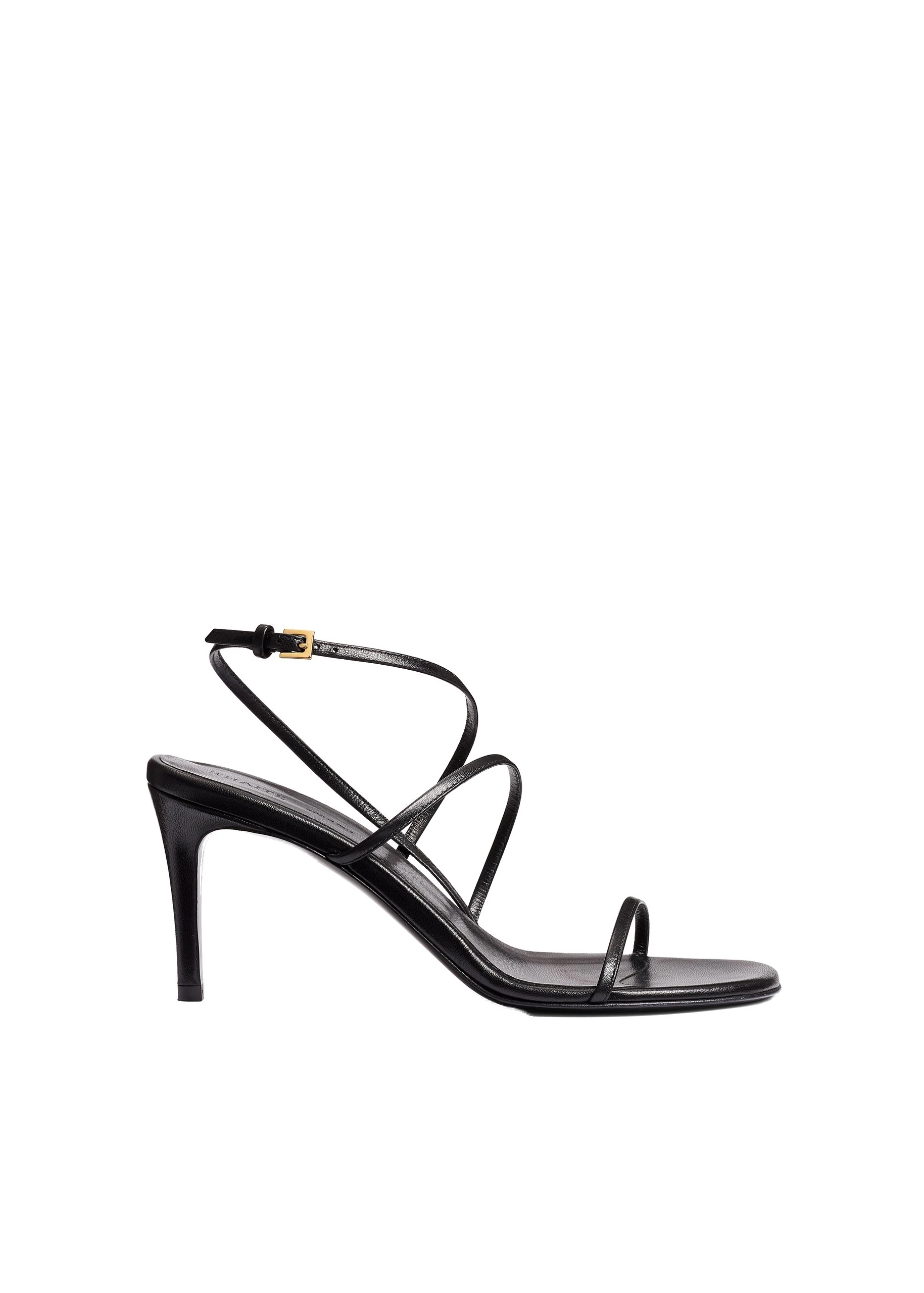 Khaite Loop Sandal in Black Leather | Buy Shoes at Luxury Shoes Khaite Loop Sandal in Black Leather