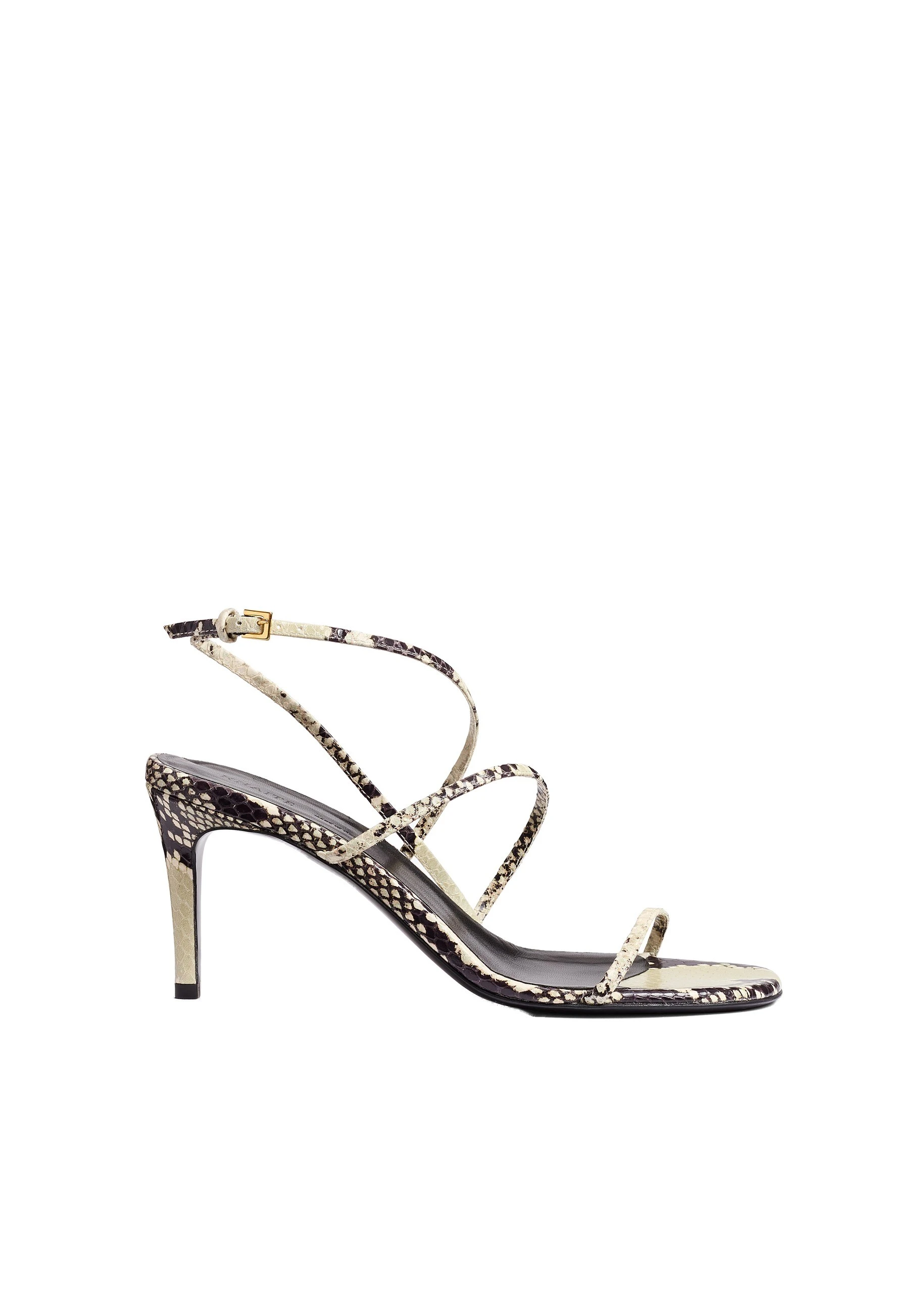 Khaite Loop Sandal in Python-Embossed Leather | Buy Shoes at Luxury Shoes Khaite Loop Sandal in Python-Embossed Leather