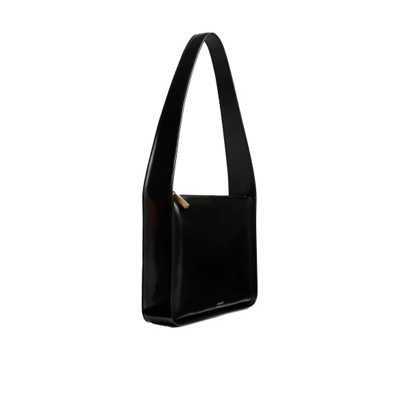 Lori Squared Bag in Black Crackle Patent Leather - Image 2