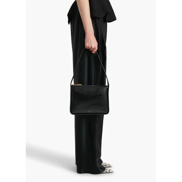 Lori Squared Bag in Black Crackle Patent Leather - Image 3