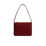 Khaite Lori Squared Bag in Oxblood Crackle Patent Leather