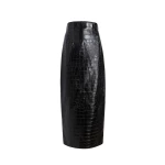 Khaite Loxley Skirt in Black Croc-Embossed Leather | Skirts | Luxury Shoes 