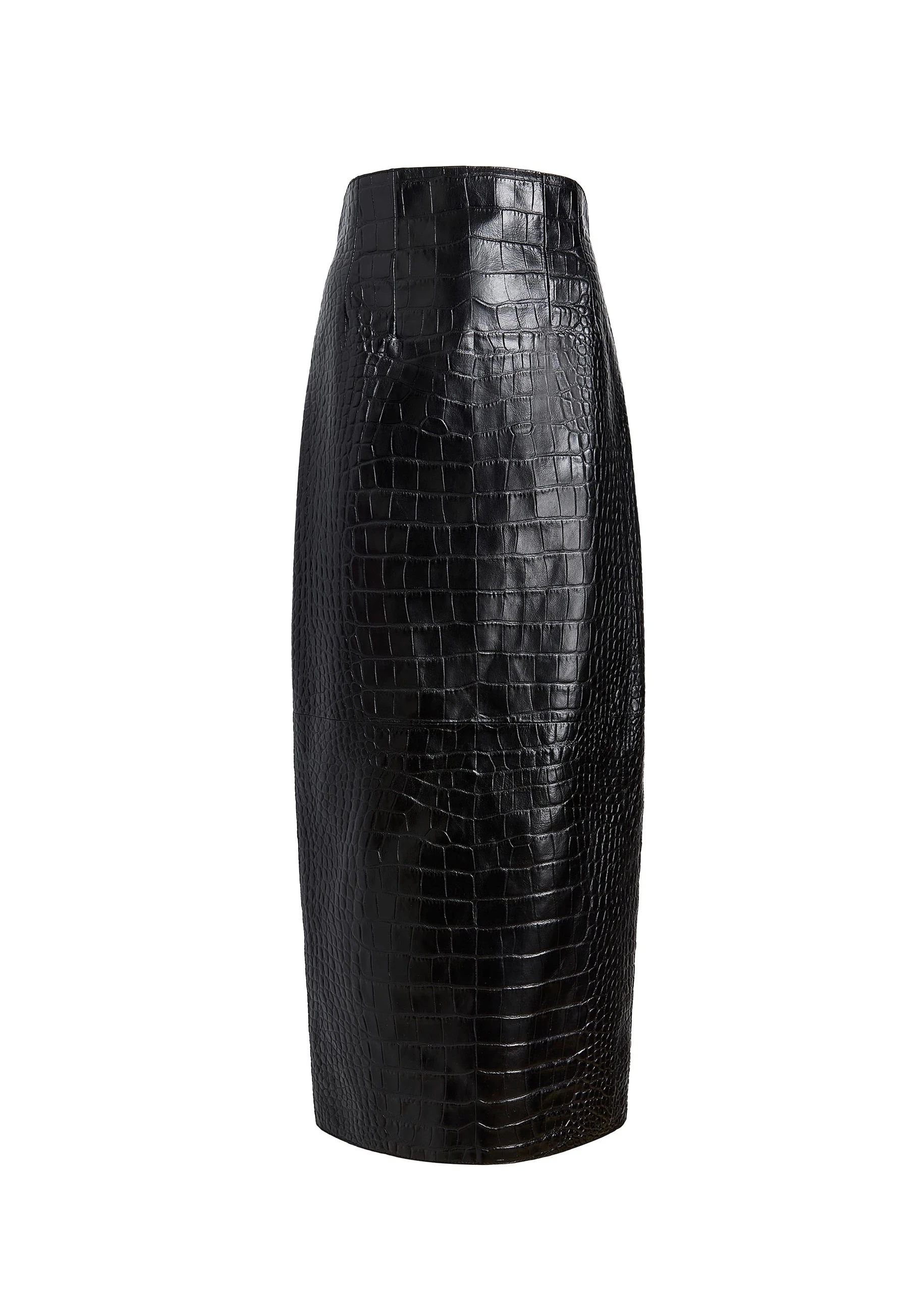Khaite Loxley Skirt in Black Croc-Embossed Leather | Skirts | Luxury Shoes Khaite Loxley Skirt in Black Croc-Embossed Leather | Skirts | Luxury Shoes