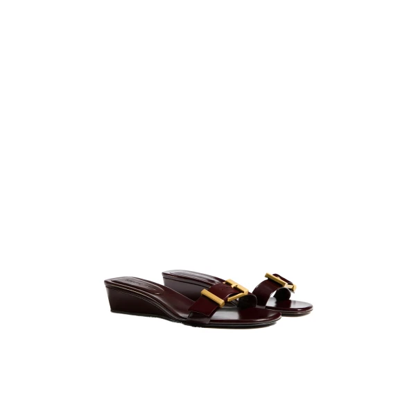Manhattan Sandal in Bordeaux Glazed Leather - Image 2