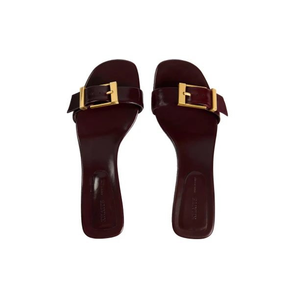 Manhattan Sandal in Bordeaux Glazed Leather - Image 4