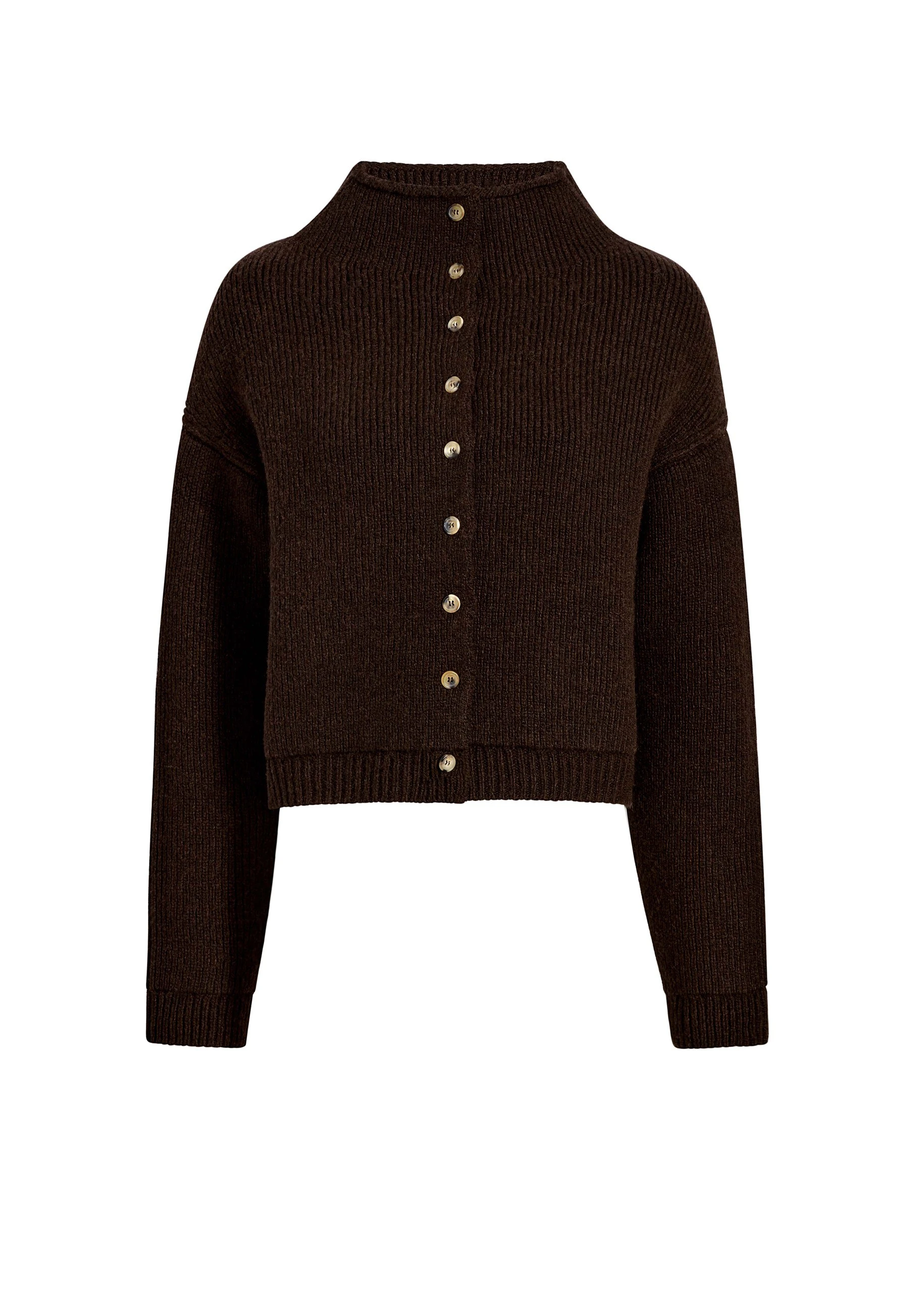 Khaite Marjorie Cardigan in Bark | Knitwear | Luxury Shoes Khaite Marjorie Cardigan in Bark | Knitwear | Luxury Shoes