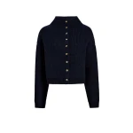Khaite Marjorie Cardigan in Deep Navy | Knitwear | Luxury Shoes 