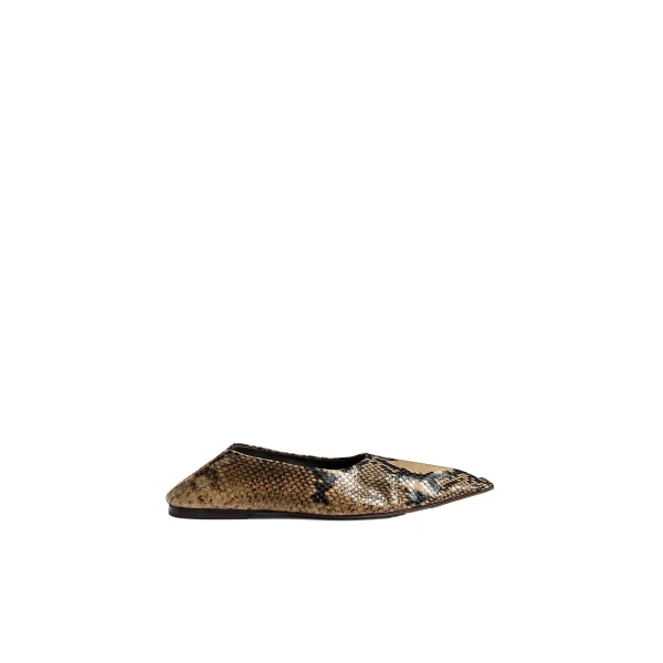 Marlene Ballerina in Python-Embossed Taupe - Image 6