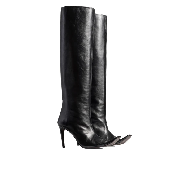 Marlene Knee-High Boot in Black Leather - Image 2