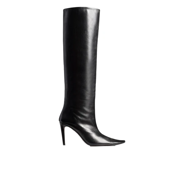 Marlene Knee-High Boot in Black Leather - Image 4
