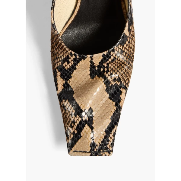 Marlene Low Pump in Python-Embossed Taupe - Image 5