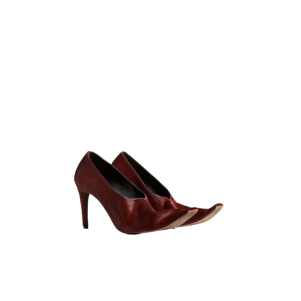 Marlene Pump in Red Mahogany Haircalf - Image 2