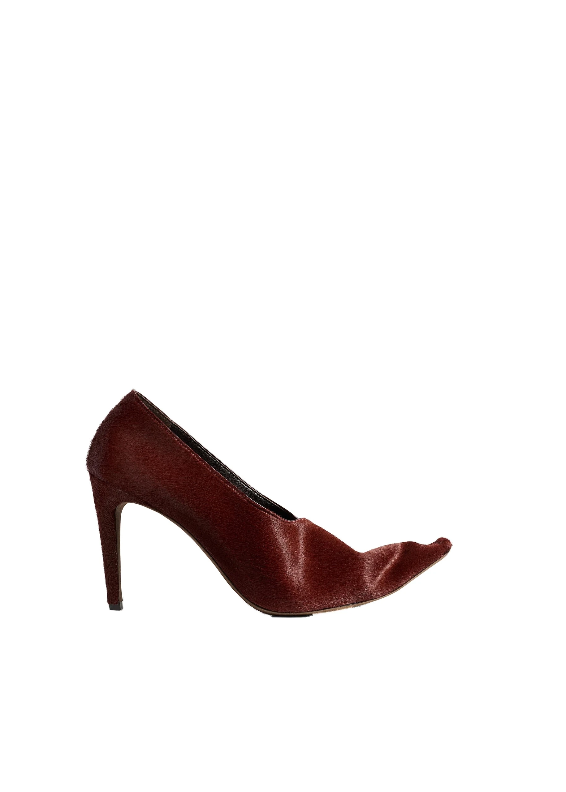 Khaite Marlene Pump in Red Mahogany Haircalf | Buy Shoes at Luxury Shoes Khaite Marlene Pump in Red Mahogany Haircalf