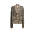 Khaite Maura Cardigan in Sepia and Black Multi | Knitwear | Luxury Shoes 