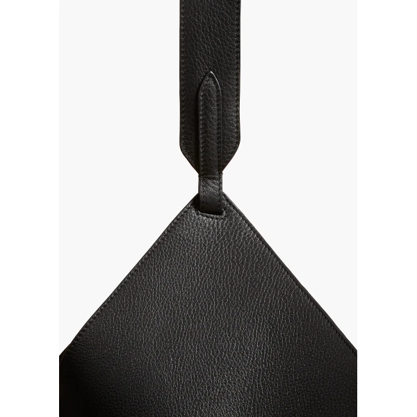 Medium Lotus Tote in Black Pebbled Leather - Image 4
