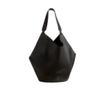 Khaite Medium Lotus Tote in Black Pebbled Leather