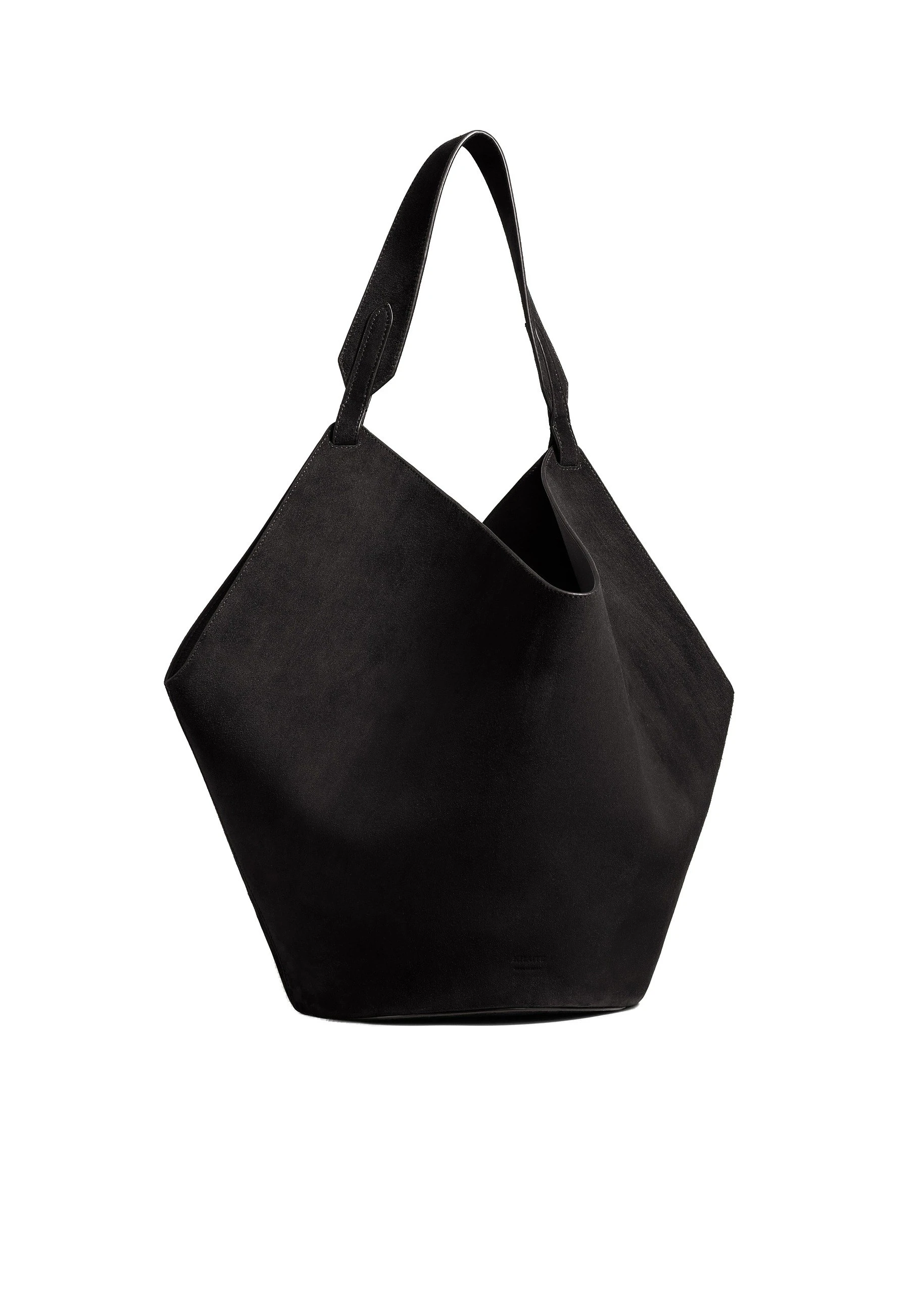 Khaite Medium Lotus Tote in Black Suede | Buy Bags at Luxury Shoes Khaite Medium Lotus Tote in Black Suede