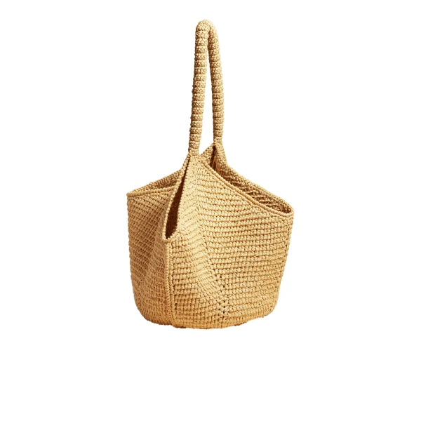Medium Lotus Tote in Natural Raffia - Image 2