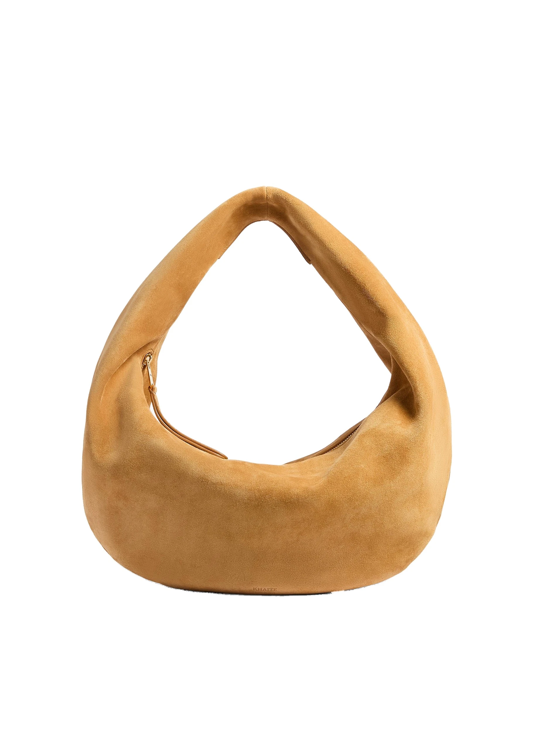 Khaite Medium Olivia Hobo in Goldenrod Suede | Buy Bags at Luxury Shoes Khaite Medium Olivia Hobo in Goldenrod Suede