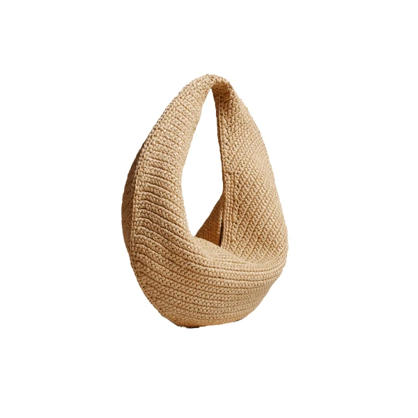 Medium Olivia Hobo in Natural Raffia - Image 2