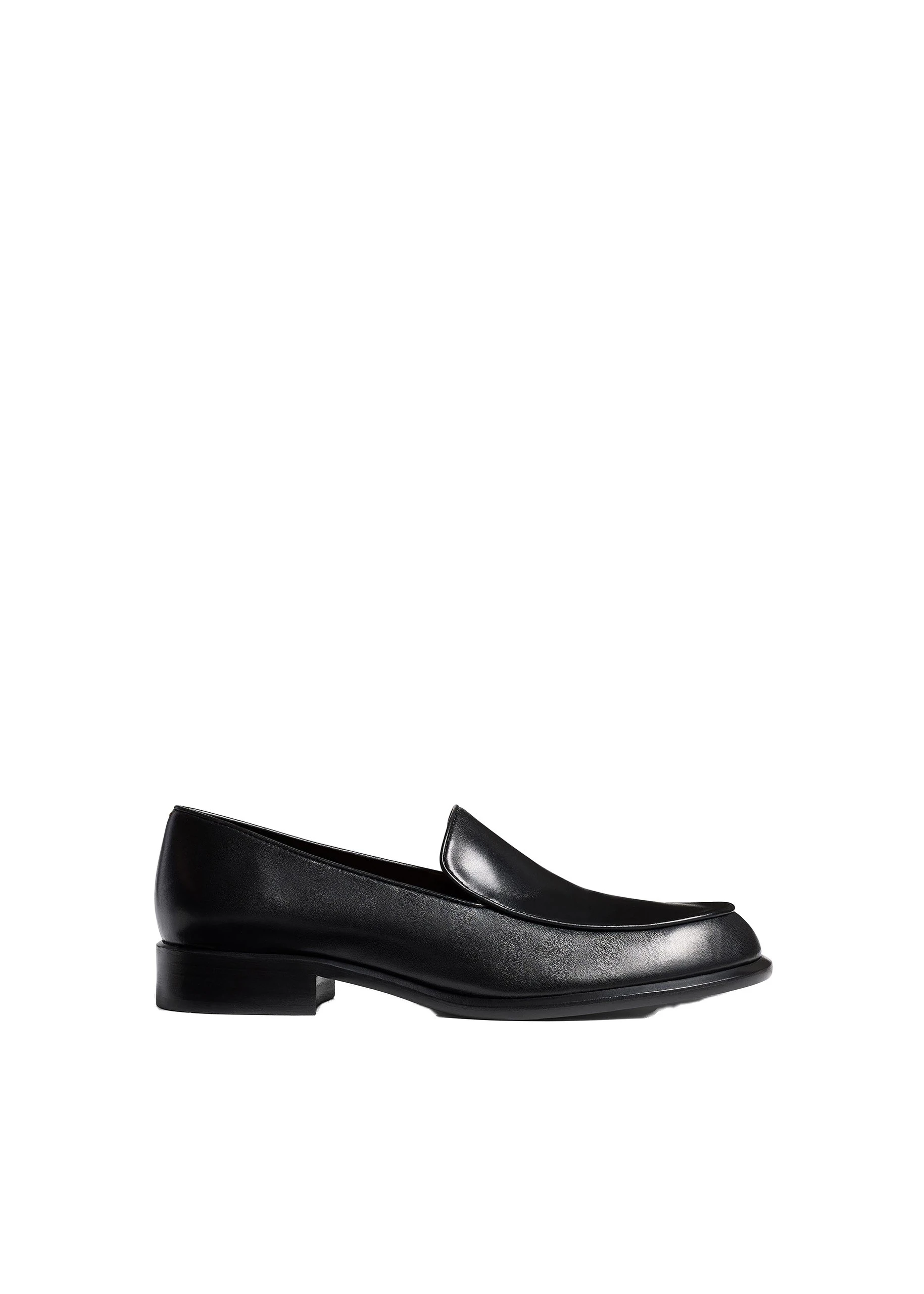 Khaite Miles Loafer in Black Leather | Buy Shoes at Luxury Shoes Khaite Miles Loafer in Black Leather
